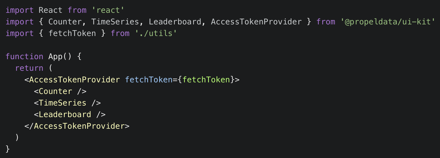 Code example of Propel&#39;s UI Kit Access Token provider