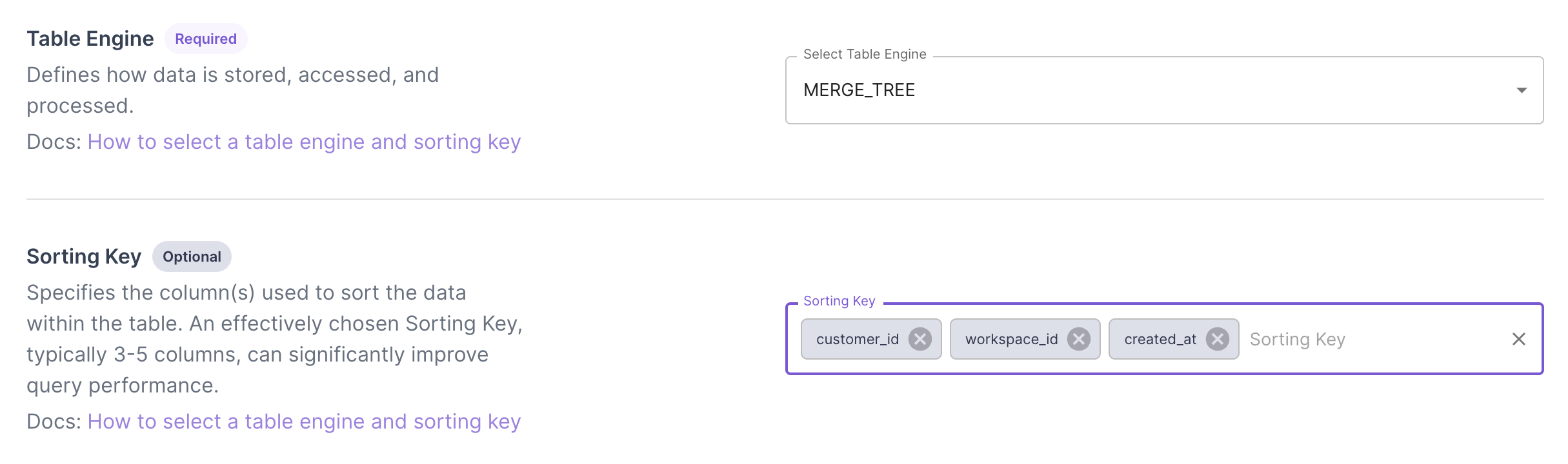 Append-only data is best stored in the MergeTree table engine