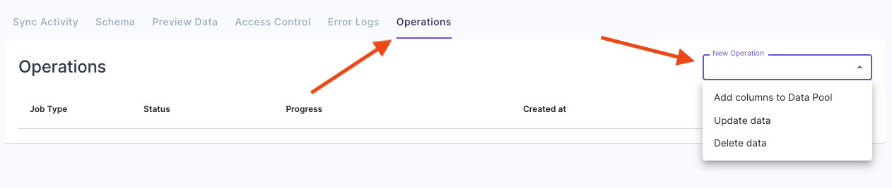 Data Pool Operations